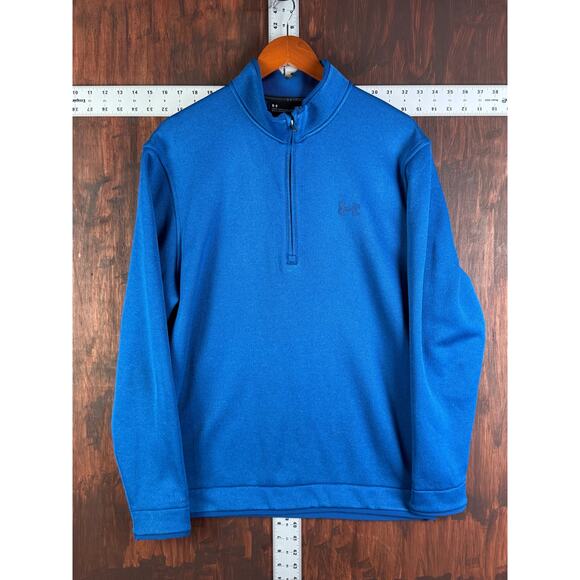 Under Armour UA Golf Storm Pullover Lightweight Sweater Fleece Blue Mens Large - Picture 2 of 9